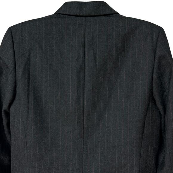 Vintage Pendleton Blazer Gray Red White Pinstriped Wool Jacket Women's Size 12 - Picture 6 of 9
